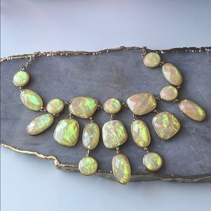 Gold & Opal bib Necklace